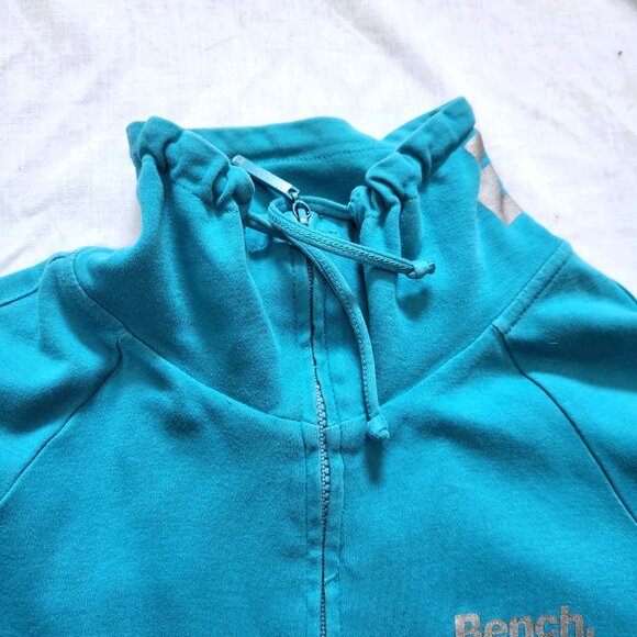 Bench Sweater Jacket Women's Large Zip Mock Neck Blue Zipper Close Pocke… - Picture 7 of 13